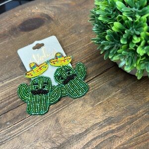 MUSTACHE Cactus Beaded Statement Earrings